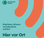 Logo Digitaler Engel und Text Hier vor Ort