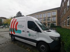 Unser Infomobil steht vor der Kreisverwaltung D&uuml;ren