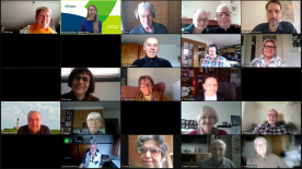 Ein Bildschirmfoto mit den Teilnehmenden von der Veranstaltung &uuml;ber die Videokonferenz-Plattform Zoom.