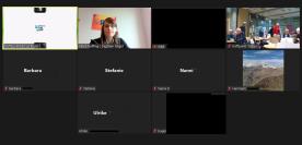 Screenshot der Videokonferenz vom DigitalBrezelfr&uuml;hst&uuml;ck. Neben dem Treffpunkt in Stuttgart sieht man, dass noch weitere Teilnehmende digital dazugeschaltet sind.