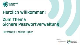 Die Titelseite von der Pr&auml;sentation Sichere Passwortverwaltung