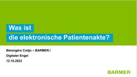 Die Startfolie der Pr&auml;sentation mit dem Titel "Was ist die elektronische Patientenakte?"