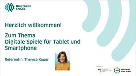 Das Deckblatt der Pr&auml;sentation zum Thema "Digitale Spiele f&uuml;r Tablet und Smartphone"