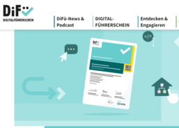 Ein Screenshot der Internetseite www.dif&uuml;.de - In der Mitte sieht man das DiF&uuml;-Zertifikat.