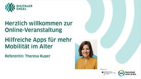 Die Startfolie der PowerPoint-Pr&auml;sentation zu hilfreichen Apps f&uuml;r mehr Mobilit&auml;t im Alter