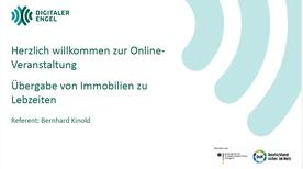 Das Deckblatt der PowerPoint-Pr&auml;sentation zum Thema &Uuml;bergabe von Immobilien zu Lebzeiten