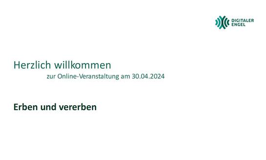 Bildschirmfoto von der Pr&auml;sentation mit dem Titel der Veranstaltung