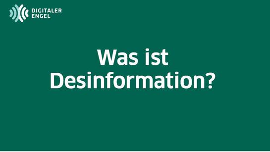 Screenshot aus der Pr&auml;sentation mit der Frage "Was ist Desinformation"
