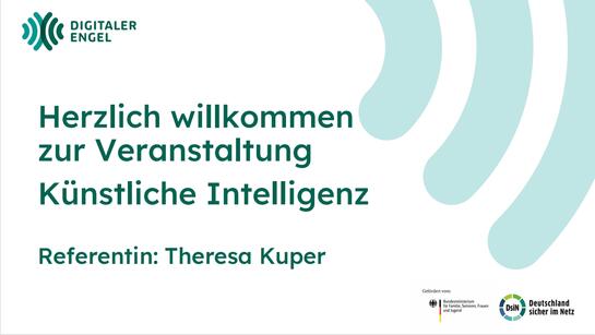 Ein Screenshot der Titelseite der Veranstaltung zum Thema K&uuml;nstliche Intelligenz